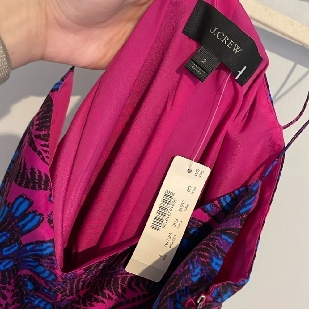 J. Crew Women's Floral Silk Strappy Back Midnight Jumpsuit π - Picture 8 of 9